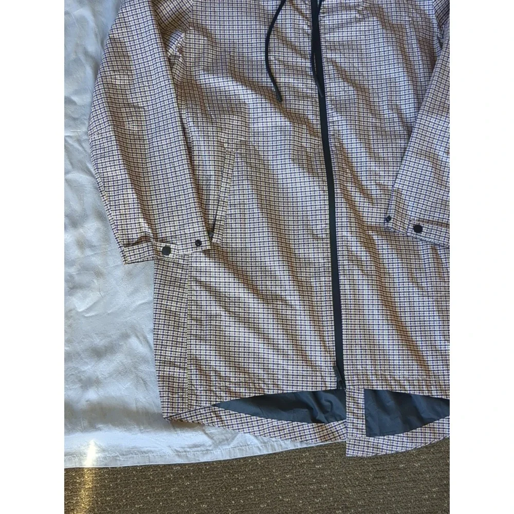 Moke Apparel Ultra‎ Lightweight Debbie Raincoat Houndstooth Purple White Gold